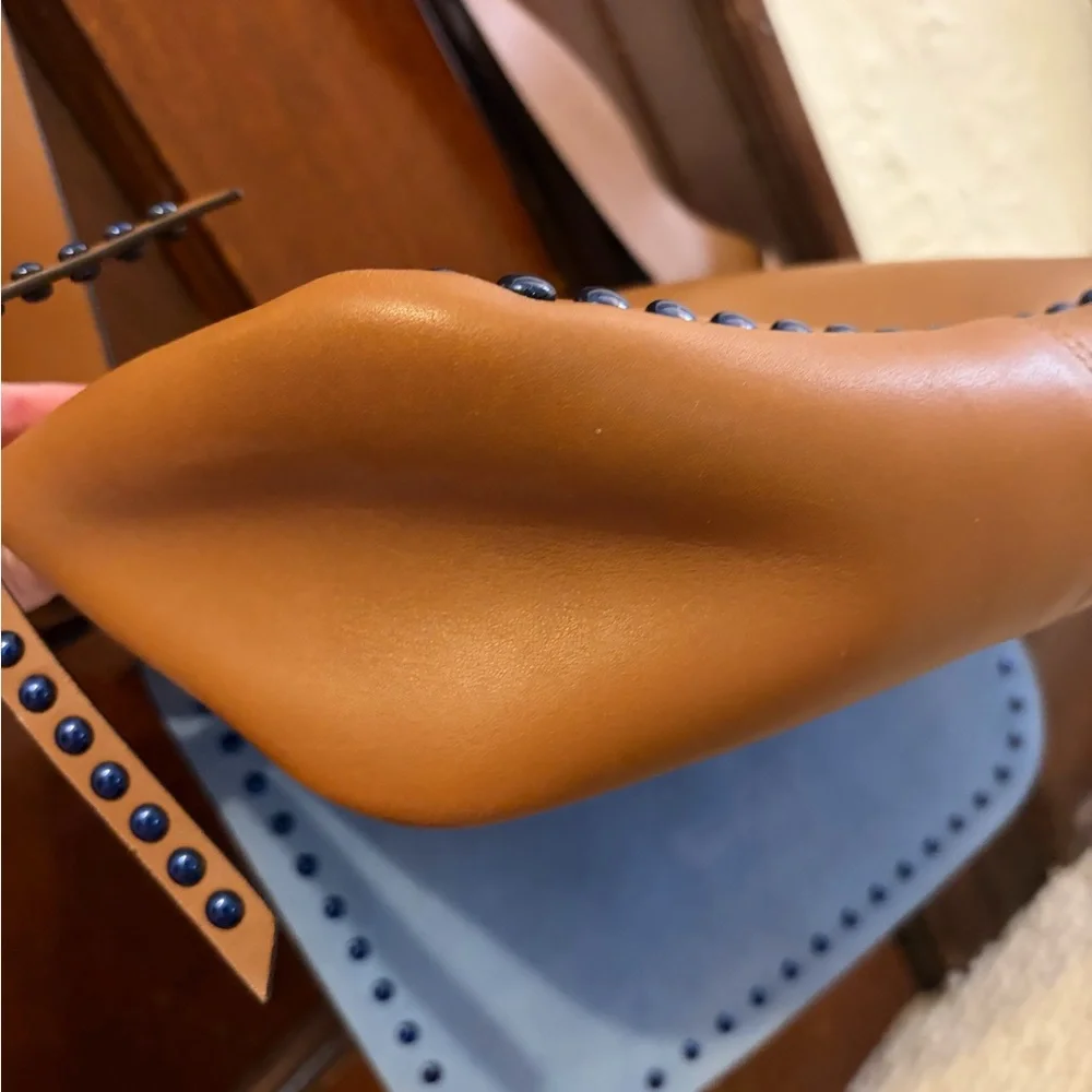 Coach Dakota Crossbody Bag Brown with Blue Studs - Picture 7 of 11